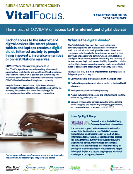 Image of the first page of the Digital Divide Report